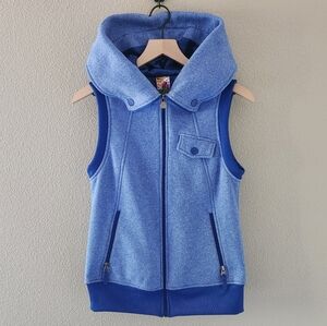 Women's Burton Vest Size Small Blue Dry Ride Ski Snowboard Hooded Zip-Up Winter
